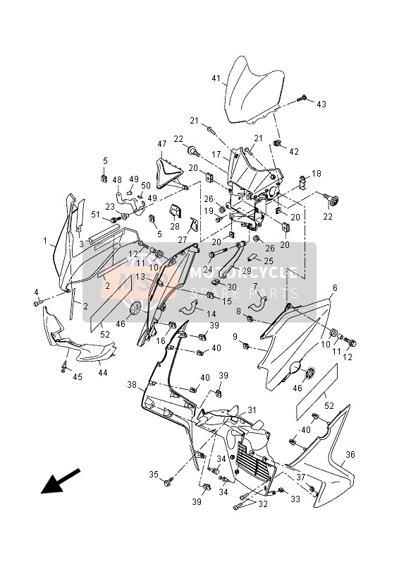 Yamaha YP125R (MBL2) 2015 WINDSCHILD für ein 2015 Yamaha YP125R (MBL2)